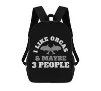 sinyumoney 3D Printed Orcas Whales Vintage School Bag Boys Girls Children's School Backpack Casual Fashion Backpack for in School Or Travel 17inch