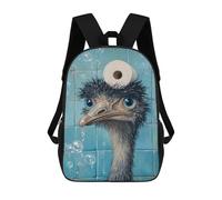 sinyumoney 3D Printed Ostrich in Shower with Toilet Paper-1 School Backpack With Big Pockets for Kids Children's Backpacks Boy Girl Book Bags Kids School Bag 17inch