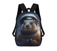 sinyumoney 3D Printed Otter in Space Suit Children's School Backpack for Kids High Capacity Travel Rucksacks Fashion Book Bags Kids School Bag Back Pack 17inch