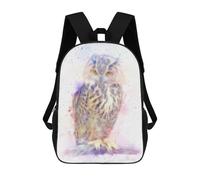 sinyumoney 3D Printed Owl Fractal Colored School Backpack for Kids Children's 17inch Backpacks Boy Girl Book Bags Kids School Bag