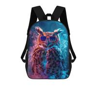 sinyumoney 3D Printed Owl In Colorful Paint Children's 17inch School Backpack for Kids High Capacity Travel Rucksacks Fashion Book Bags Kids School Bag
