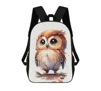 sinyumoney 3D Printed Owl Watercolor Cute School Bag Boys Girls Children's 17inch Backpack School Backpack Casual Fashion Backpack for in School Or Travel