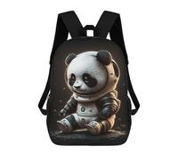 sinyumoney 3D Printed Panda Astronaut Space Suit-2 School Backpack for Kids Children's 17inch Backpacks Boy Girl Book Bags Kids School Bag