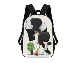 sinyumoney 3D Printed Panda Bear Drinking Toilet School Bag Boys Girls Children's School Backpack Casual Fashion Backpack for in School Or Travel 17inch