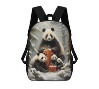 sinyumoney 3D Printed Panda Bear Family Xmas Children Backpacks Kids Cute School Backpack Outdoor Casual Daypack for Boys Middle School Students 17inch