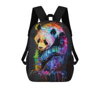 sinyumoney 3D Printed Panda Popart Painting Children Backpacks Kids Cute School Backpack Outdoor Casual Daypack for Boys Middle School Students 17inch