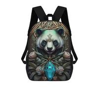 sinyumoney 3D Printed Panda with Crystal School Backpack With Big Pockets for Kids Children's Backpacks Boy Girl Book Bags Kids School Bag 17inch