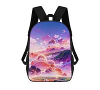 sinyumoney 3D Printed Pastel Sky Dreamscape School Backpack With Big Pockets for Kids, Children's Backpacks Book Bags Kids School Bag 17inch