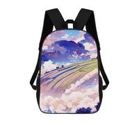 sinyumoney 3D Printed Pastoral Dreamscape School Backpack With Big Pockets for Kids Children's Backpacks Boy Girl Book Bags Kids School Bag 17inch