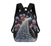 sinyumoney 3D Printed Peacock Animal Colorfull Children School Backpack Fashion Rucksack Casual Travel 17inch Backpacks Large Capacity Daypack for Boys Girls