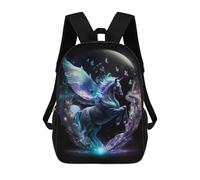 sinyumoney 3D Printed Pegasus in Crystal Sphere Children's School Backpack for Kids High Capacity Travel Rucksacks Fashion Book Bags Kids School Bag Back Pack 17inch