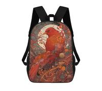 sinyumoney 3D Printed Phoenix Amidst The Flames School Backpack With Big Pockets for Kids Children's Backpacks Boy Girl Book Bags Kids School Bag 17inch