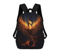 sinyumoney 3D Printed Phoenix Rise Mythical Firebird Art School Bag Boys Girls Children's School Backpack Casual Fashion Backpack for in School Or Travel 17inch