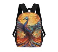 sinyumoney 3D Printed Phoenix Rising Artistic Firebird -2 School Backpack With Big Pockets for Kids Children's Backpacks Boy Girl Book Bags Kids School Bag 17inch