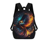 sinyumoney 3D Printed Phoenix Rising Fire And Water Harmony Children School Bookbags Fashion Rucksack Casual Travel Children's Backpacks Large Capacity Daypack for Boys Girls 17inch