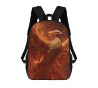sinyumoney 3D Printed Phoenix Rising Mythical Bird Artwork Children School Backpack Fashion Rucksack Casual Travel 17inch Backpacks Large Capacity Daypack for Boys Girls