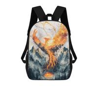 sinyumoney 3D Printed Phoenix’s Rebirth Children Backpacks Kids Cute School Backpack Outdoor Casual Daypack for Boys Middle School Students 17inch