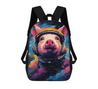 sinyumoney 3D Printed Pig Astronaut Space Helmet-1 School Backpack for Kids Children's 17inch Backpacks Boy Girl Book Bags Kids School Bag