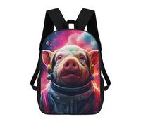 sinyumoney 3D Printed Pig Astronaut Space Suit-21 School Backpack for Kids Children's 17inch Backpacks Boy Girl Book Bags Kids School Bag