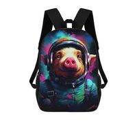 sinyumoney 3D Printed Pig Astronaut Space Suit-22 Children's 17inch School Backpack for Kids High Capacity Travel Rucksacks Fashion Book Bags Kids School Bag