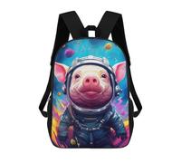 sinyumoney 3D Printed Pig Astronaut Space Suit-6 School Backpack Book 17inch Bags Fashion Backpacks Large Capacity Backpack Children Travel Rucksacks