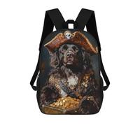 sinyumoney 3D Printed Pirate Dog Treasure Chest-78 Children's School Backpack for Kids High Capacity Travel Rucksacks Fashion Book Bags Kids School Bag Back Pack 17inch