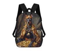 sinyumoney 3D Printed Pirate Dog Treasure Chest Children's School Backpack for Kids High Capacity Travel Rucksacks Fashion Book Bags Kids School Bag Back Pack 17inch