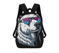sinyumoney 3D Printed Polar Bear Colorful School Backpack for Kids Children's 17inch Backpacks Boy Girl Book Bags Kids School Bag