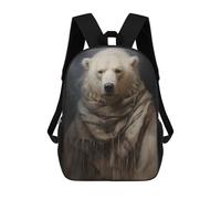 sinyumoney 3D Printed Polar Bear Fashionista Children Backpacks Kids Cute School Backpack Outdoor Casual Daypack for Boys Middle School Students 17inch