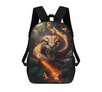 sinyumoney 3D Printed Portrait Angry Snake School Backpack Book 17inch Bags Fashion Backpacks Large Capacity Backpack Children Travel Rucksacks