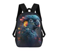 sinyumoney 3D Printed Proud Blue Parrot Children Backpacks Kids Cute School Backpack Outdoor Casual Daypack for Boys Middle School Students 17inch