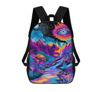 sinyumoney 3D Printed Psychedelic Forest Landscape-1 Children School Backpack Fashion Rucksack Casual Travel 17inch Backpacks Large Capacity Daypack for Boys Girls