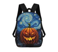 sinyumoney 3D Printed Pumpkin Night Sky School Backpack for Kids Children's 17inch Backpacks Boy Girl Book Bags Kids School Bag