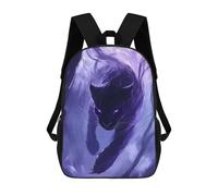 sinyumoney 3D Printed Purple Panther Children's 17inch School Backpack for Kids High Capacity Travel Rucksacks Fashion Book Bags Kids School Bag