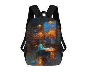 sinyumoney 3D Printed Quiet Words - Writing Moments in Expressive Impressionism School Bag Boys Girls Children's School Backpack Casual Fashion Backpack for in School Or Travel 17inch
