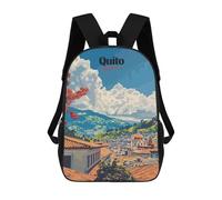 sinyumoney 3D Printed Quito, Ecuador Travel School Backpack With Big Pockets for Kids Children's Backpacks Boy Girl Book Bags Kids School Bag 17inch