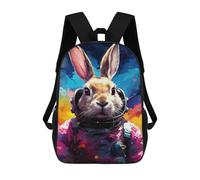 sinyumoney 3D Printed Rabbit Astronaut Space Suit-4 School Backpack for Kids Children's 17inch Backpacks Boy Girl Book Bags Kids School Bag