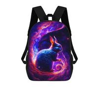 sinyumoney 3D Printed Rabbit Children's 17inch School Backpack for Kids High Capacity Travel Rucksacks Fashion Book Bags Kids School Bag