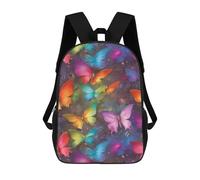 sinyumoney 3D Printed Rainbow Butterfly Pattern School Bags Kids Backpacks Casual Fashion Backpacks Book Bags for Boys Elementary And Middle School Students 17inch
