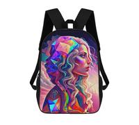 sinyumoney 3D Printed Rainbow Geometry Goddess 1 School Backpack With Big Pockets for Kids, Children's Backpacks Book Bags Kids School Bag 17inch