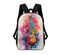 sinyumoney 3D Printed Rainbow Guitar School Backpack Book 17inch Bags Fashion Backpacks Large Capacity Backpack Children Travel Rucksacks