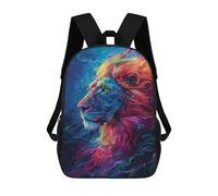 sinyumoney 3D Printed Rainbow Lion Art Print School Backpack for Kids Children's 17inch Backpacks Boy Girl Book Bags Kids School Bag