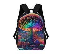 sinyumoney 3D Printed Rainbow Mushroom Forest School Backpack With Big Pockets for Kids Children's Backpacks Boy Girl Book Bags Kids School Bag 17inch