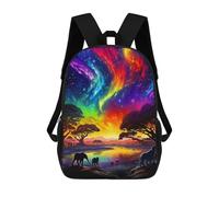 sinyumoney 3D Printed Rainbow Savannah Sky School Backpack With Big Pockets for Kids, Children's Backpacks Book Bags Kids School Bag 17inch