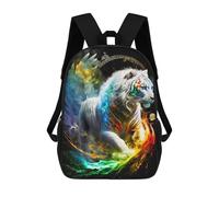 sinyumoney 3D Printed Rainbow Tiger Fantasy Art Print School Backpack With Big Pockets for Kids Children's Backpacks Boy Girl Book Bags Kids School Bag 17inch