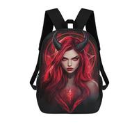 sinyumoney 3D Printed Red Devil Woman Art Print School Backpack Book 17inch Bags Fashion Backpacks Large Capacity Backpack Children Travel Rucksacks