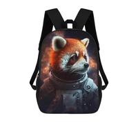 sinyumoney 3D Printed Red Panda Astronaut in Space Children's School Backpack for Kids High Capacity Travel Rucksacks Fashion Book Bags Kids School Bag Back Pack 17inch