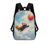 sinyumoney 3D Printed Red Panda Balloon Flight School Backpack Book 17inch Bags Fashion Backpacks Large Capacity Backpack Children Travel Rucksacks