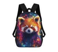 sinyumoney 3D Printed Red Panda Splash Art Children Backpacks Kids Cute School Backpack Outdoor Casual Daypack for Boys Middle School Students 17inch