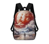 sinyumoney 3D Printed Red Planet Astronaut Children School Backpack Fashion Rucksack Casual Travel 17inch Backpacks Large Capacity Daypack for Boys Girls